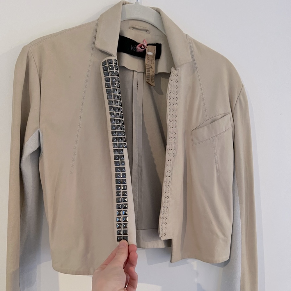 Veda leather Lamb skin studded jacket